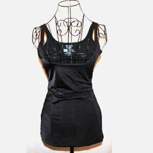 Spanx Assets Red Hot Black XL Briefer Slip Nylon Spandex Waist Cincher Cami Top